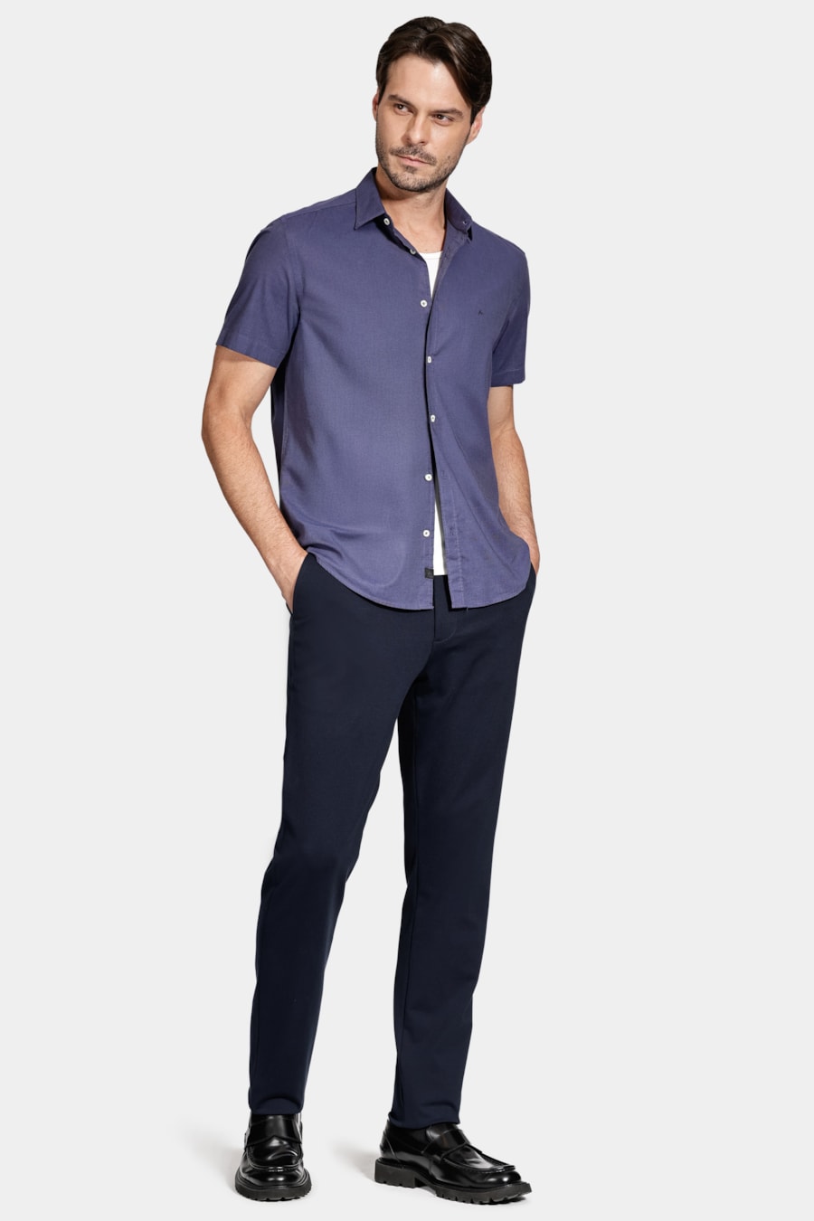 Camisa Aramis Manga Curta Modal Boa Vista Marinho — foto 2 de 6