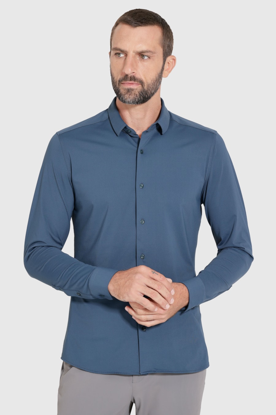Camisa Bold Manga Longa Marinho Médio — foto 1 de 5
