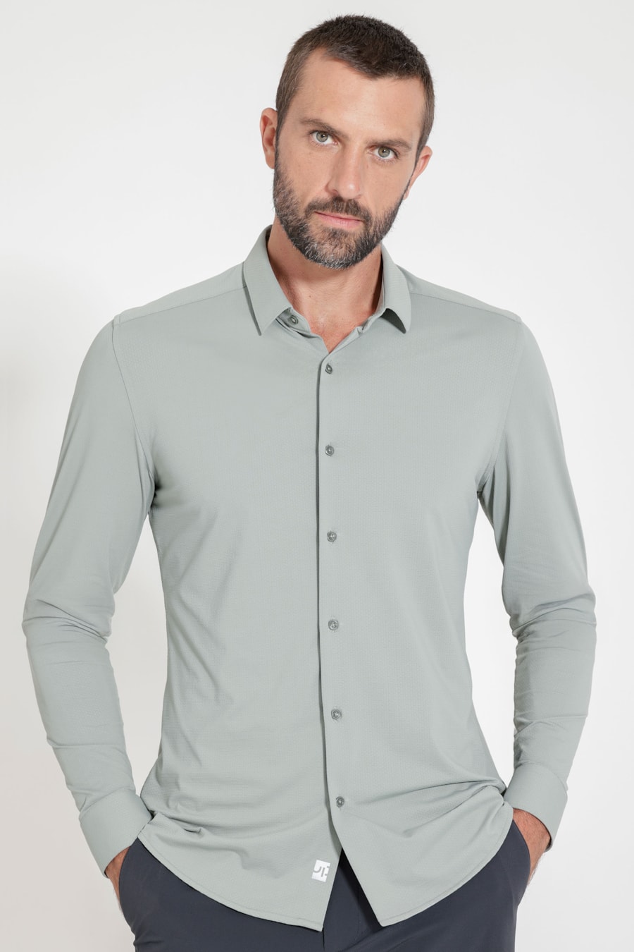 Camisa Bold Manga Longa Verde Pistache — foto 1 de 6