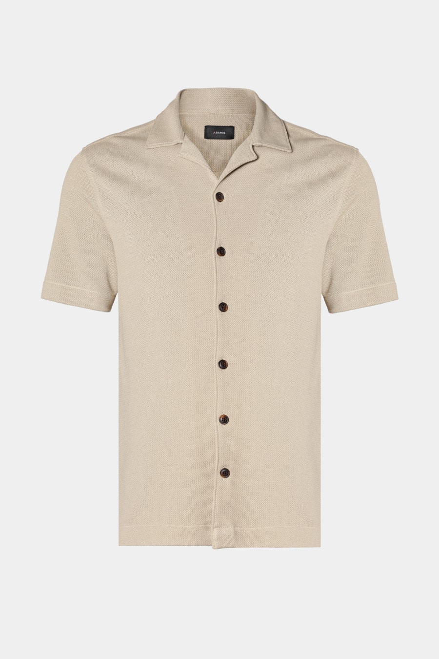 Camisa Bowling Piquet Tricot Areia — foto 5 de 6