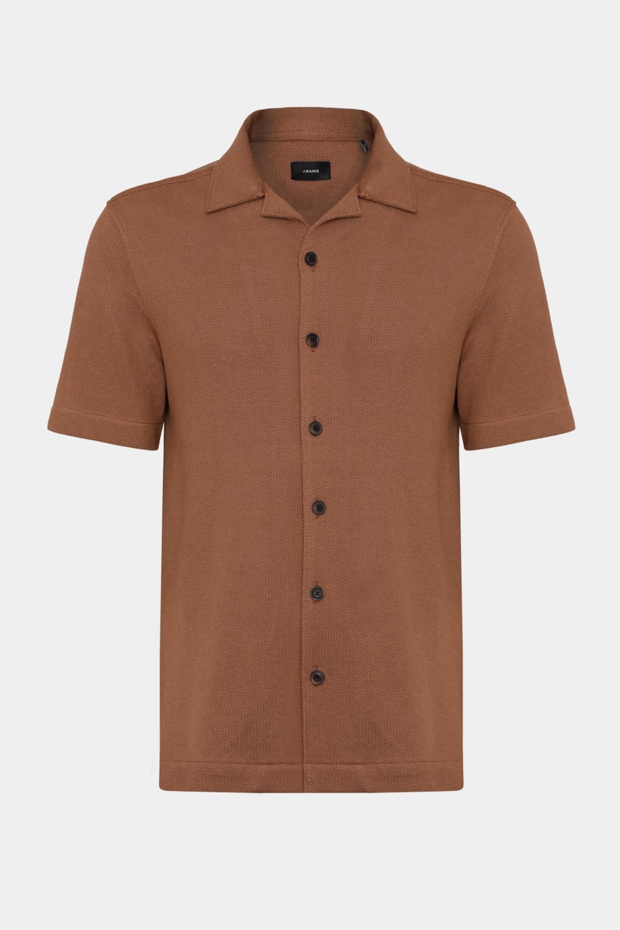 Camisa Bowling Piquet Tricot Conhaque — foto 5 de 6