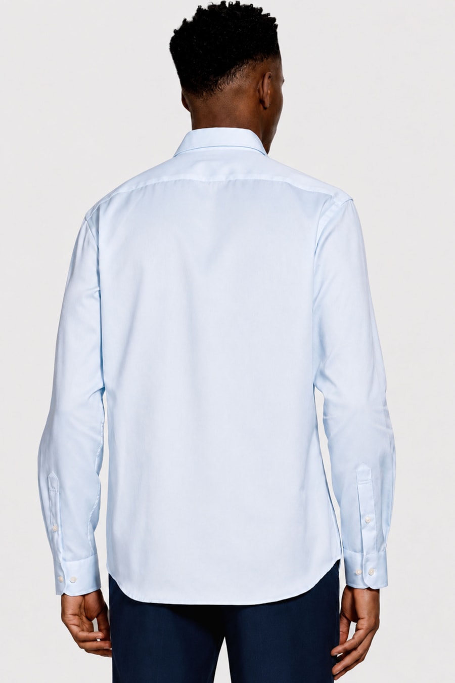Camisa de Algodão Color Fix Manga Longa Azul Claro — foto 4 de 4