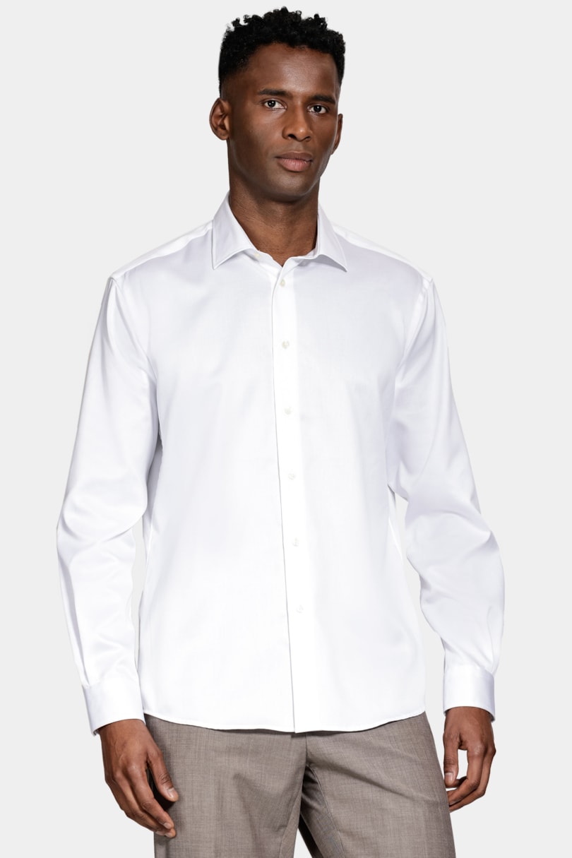 Camisa de Algodão Color Fix Manga Longa Branco