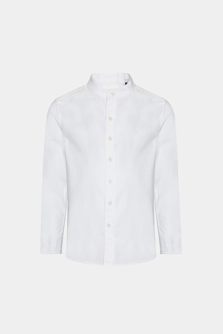 Camisa Flamê Manga Longa Infantil Gola Padre Branco — foto 3 de 5