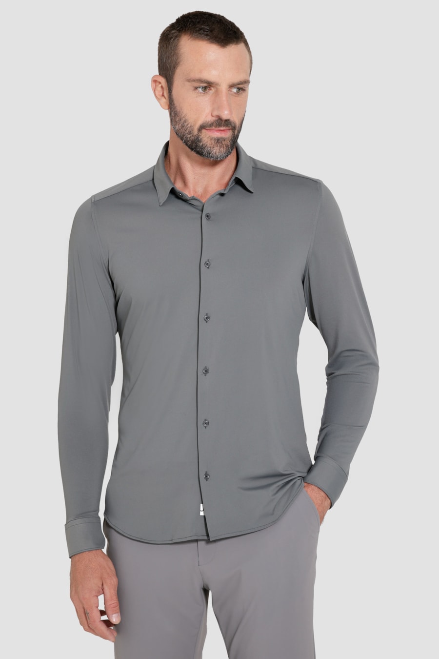 Camisa Flex Defense Manga Longa Cinza Grafite — foto 1 de 7