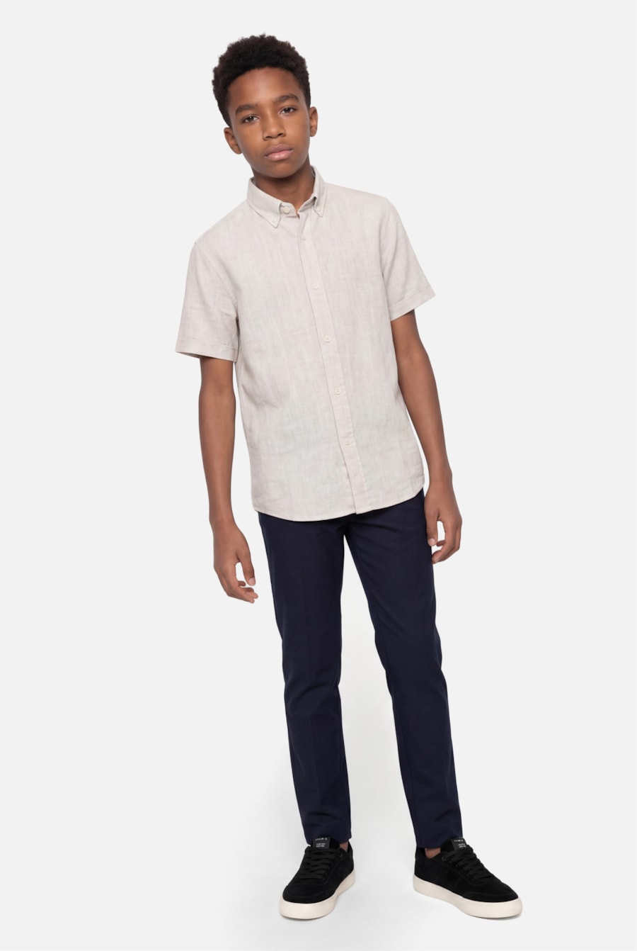 Camisa Infantil Oxford Planalto Button Down Natural — foto 2 de 4