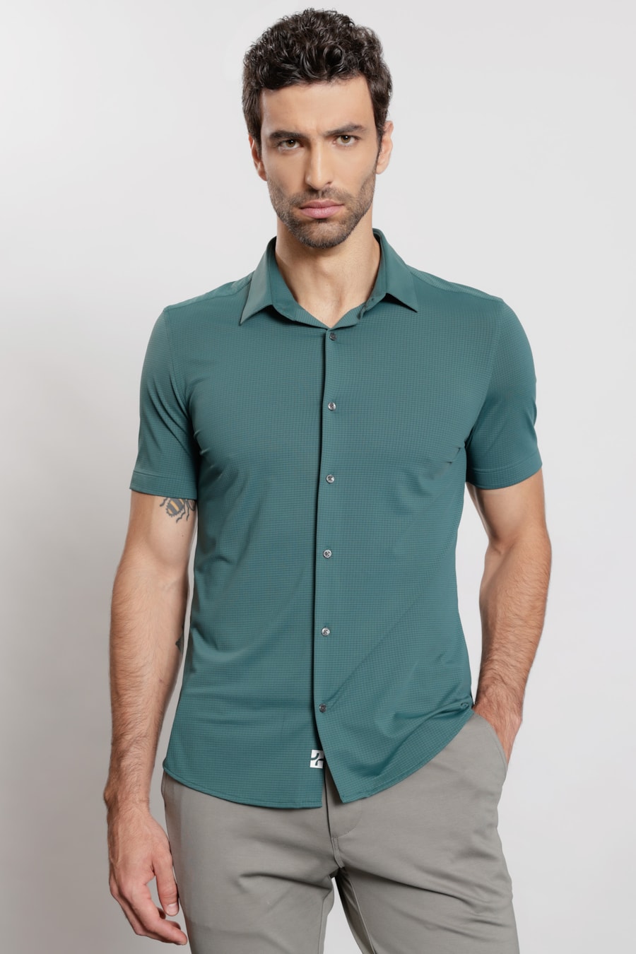 Camisa Manga Curta Air Tech Verde Urban — foto 1 de 5