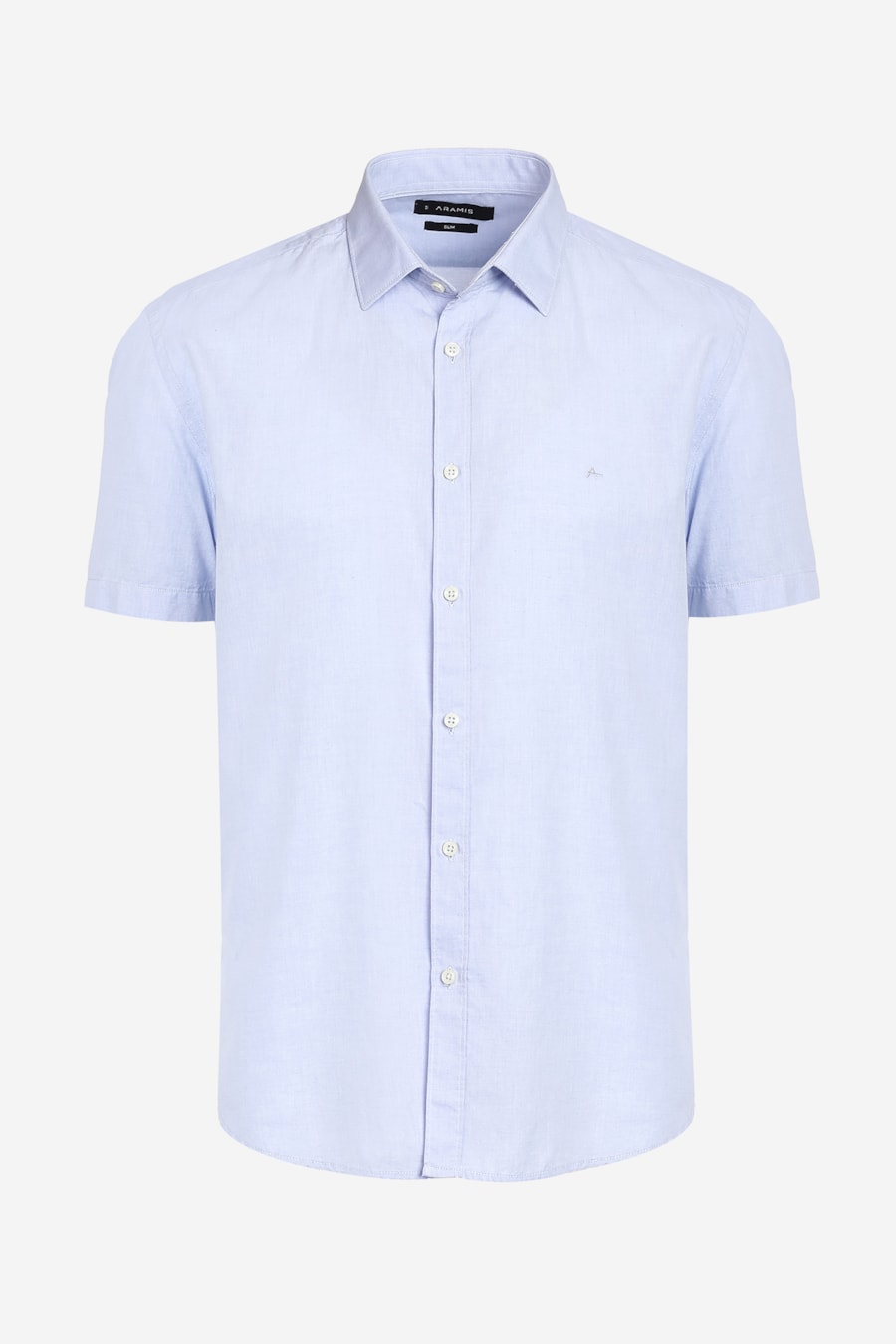 Camisa Manga Curta Algodão Liso Willis Azul Celeste