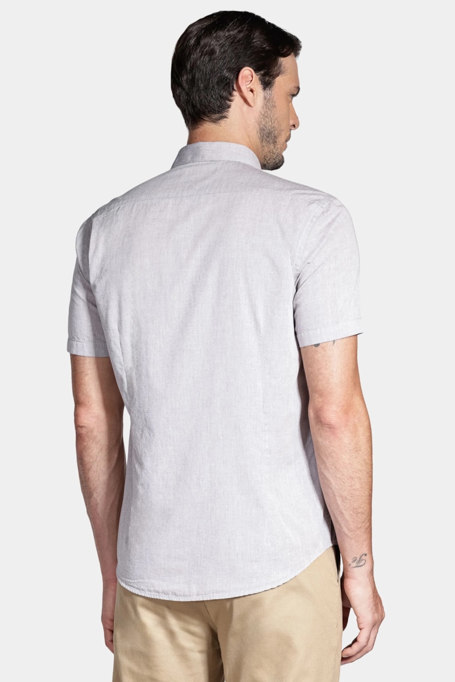 Camisa Manga Curta Algodão Liso Willis Canela — foto 4 de 5