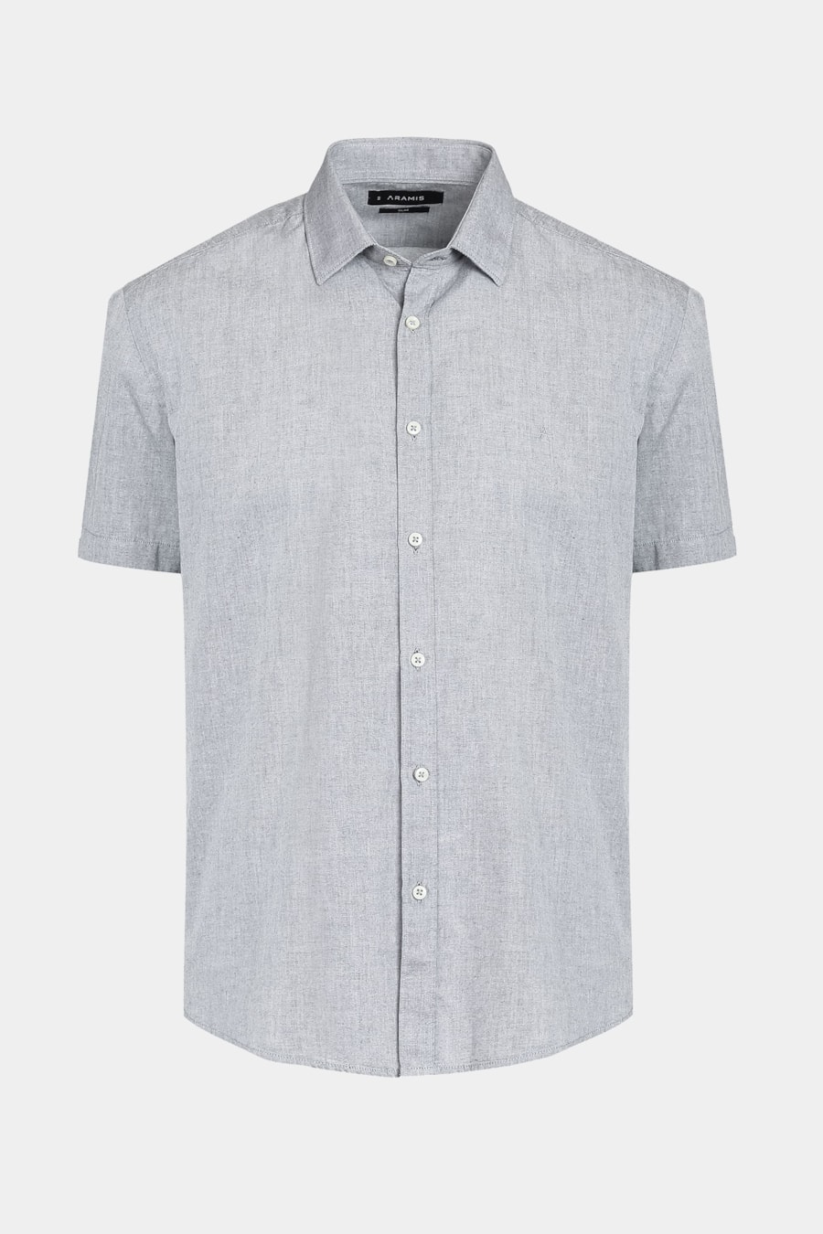 Camisa Manga Curta Algodão Liso Willis Chumbo