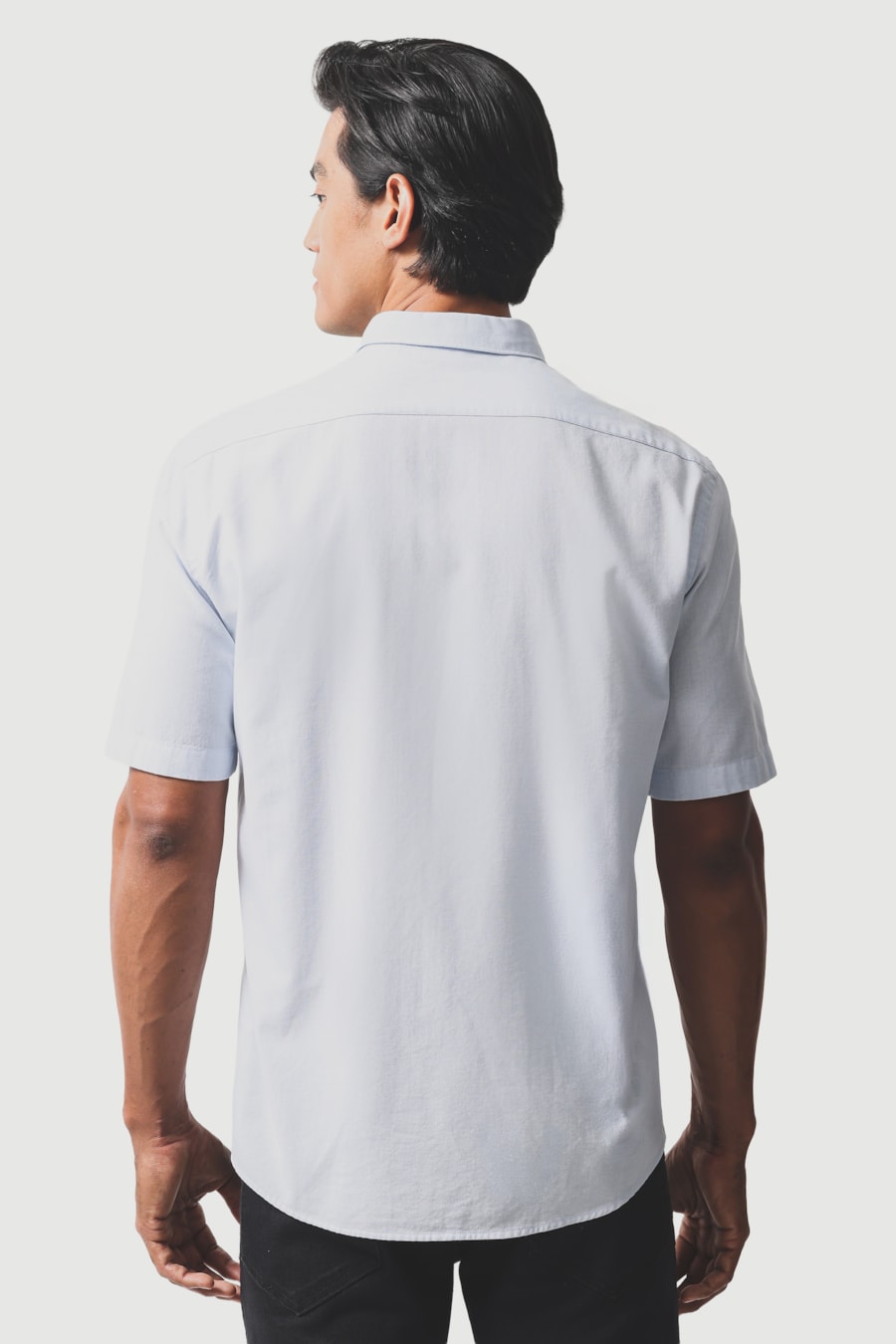Camisa Manga Curta Algodao Modal Boa Vista Azul Claro — foto 4 de 6