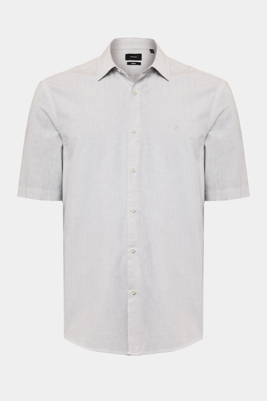 Camisa Manga Curta Algodao Modal Boa Vista Cinza Claro — foto 5 de 6
