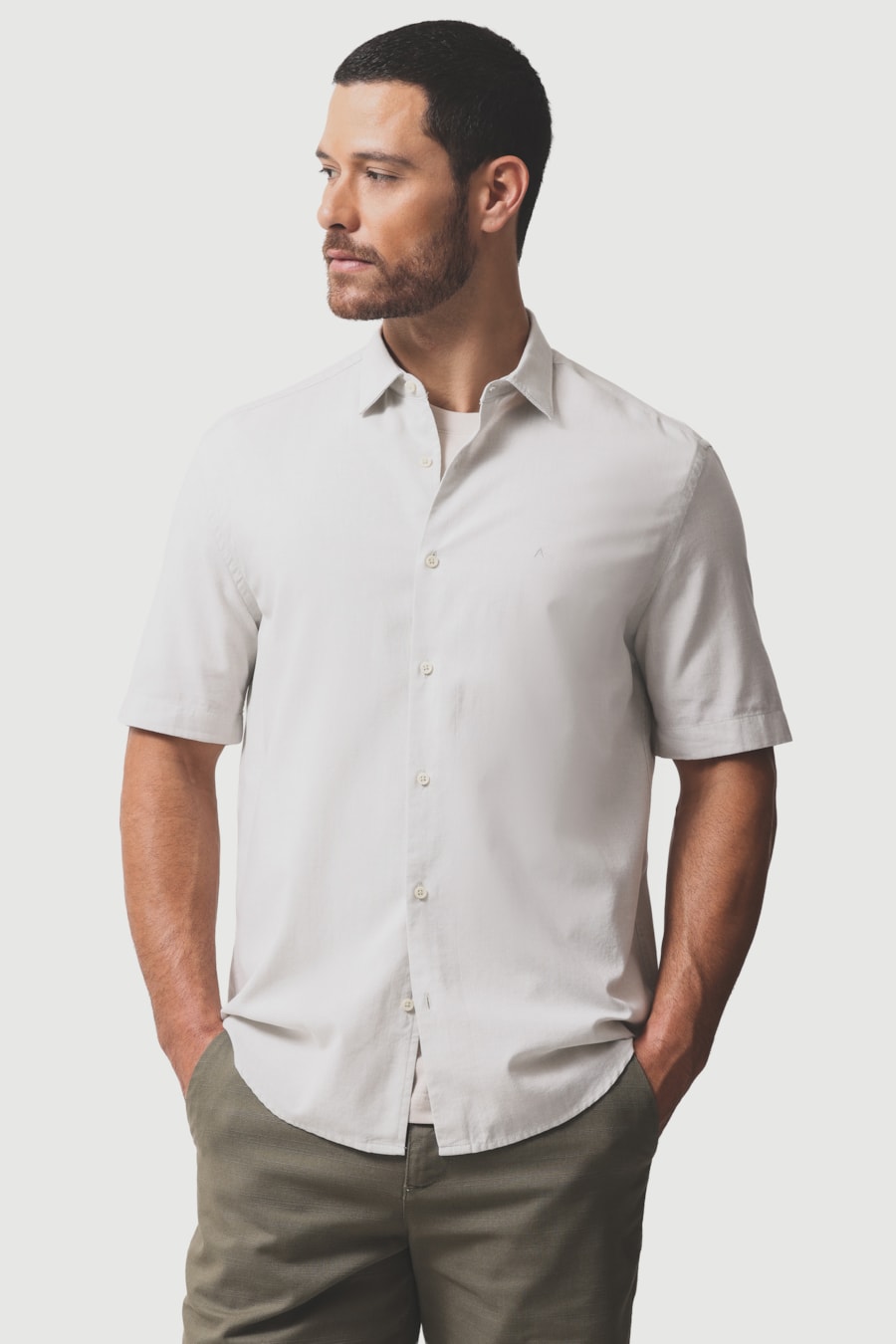 Camisa Manga Curta Algodao Modal Boa Vista Verde Maca — foto 1 de 6