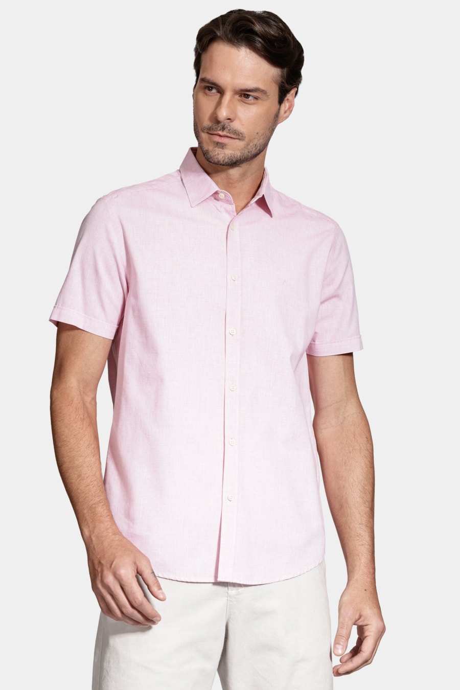 Camisa Manga Curta Algodão Modal Pink — foto 1 de 6
