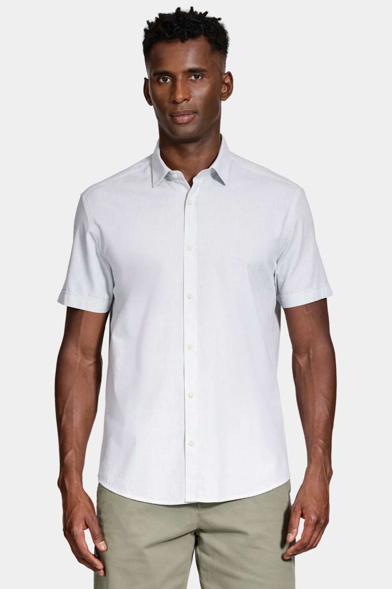 Camisa Manga Curta Algodão Modal Verde Claro