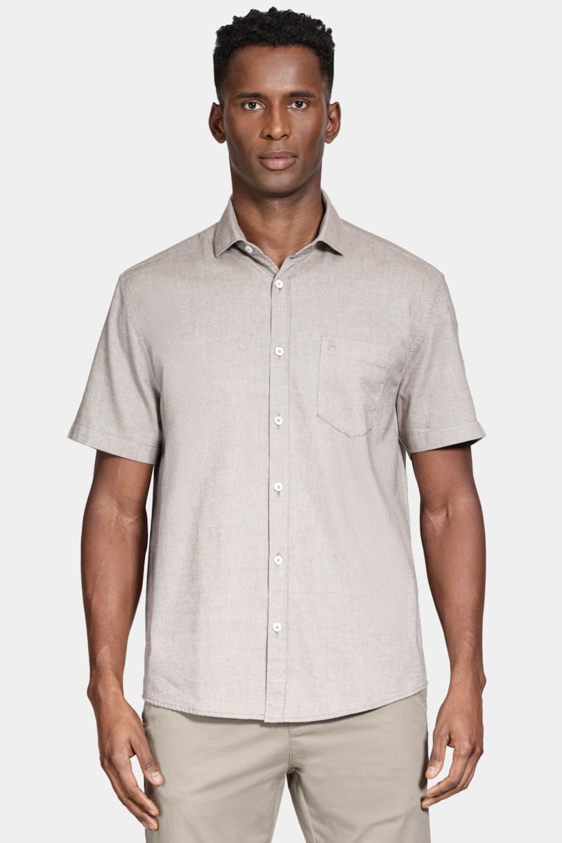 Camisa Manga Curta Algodão Natural