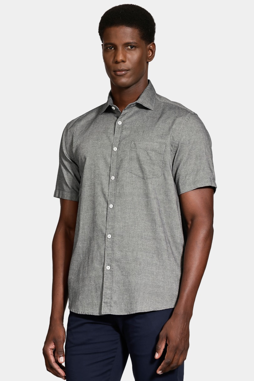 Camisa Manga Curta Algodão Preto