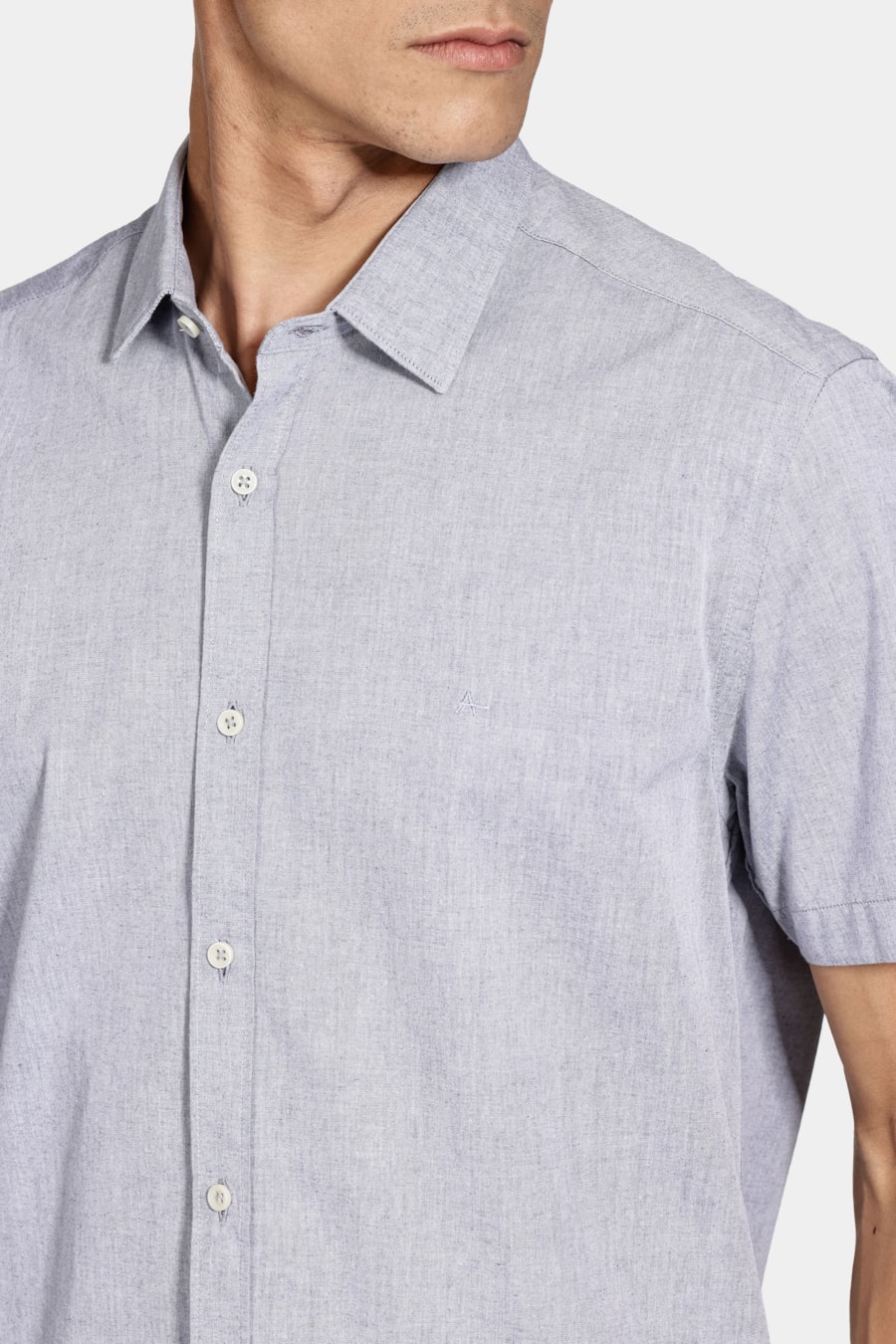 Camisa Manga Curta Algodão Willis Azul — foto 3 de 6