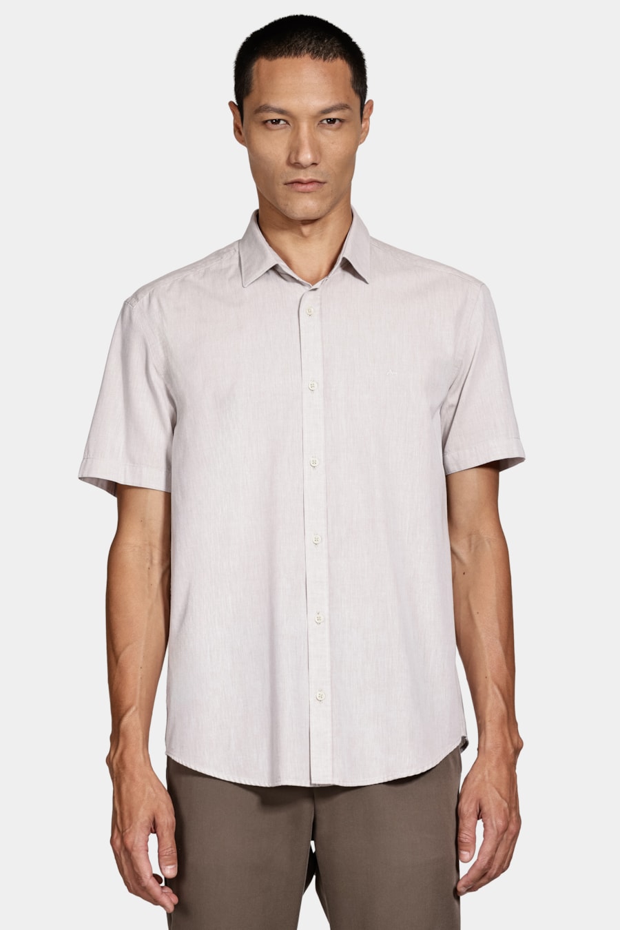 Camisa Manga Curta Algodão Willis Caqui — foto 1 de 6