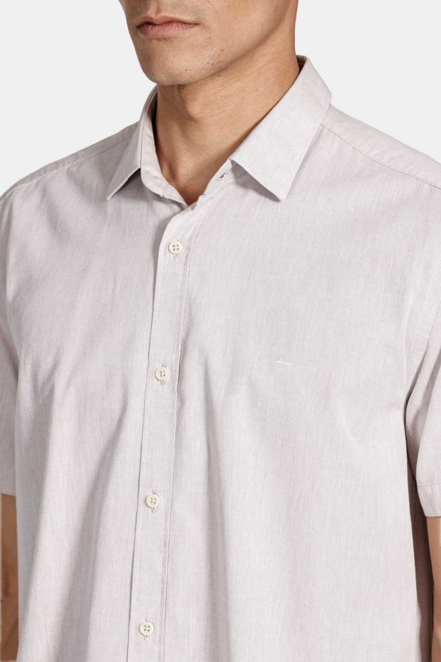 Camisa Manga Curta Algodão Willis Caqui — foto 3 de 6