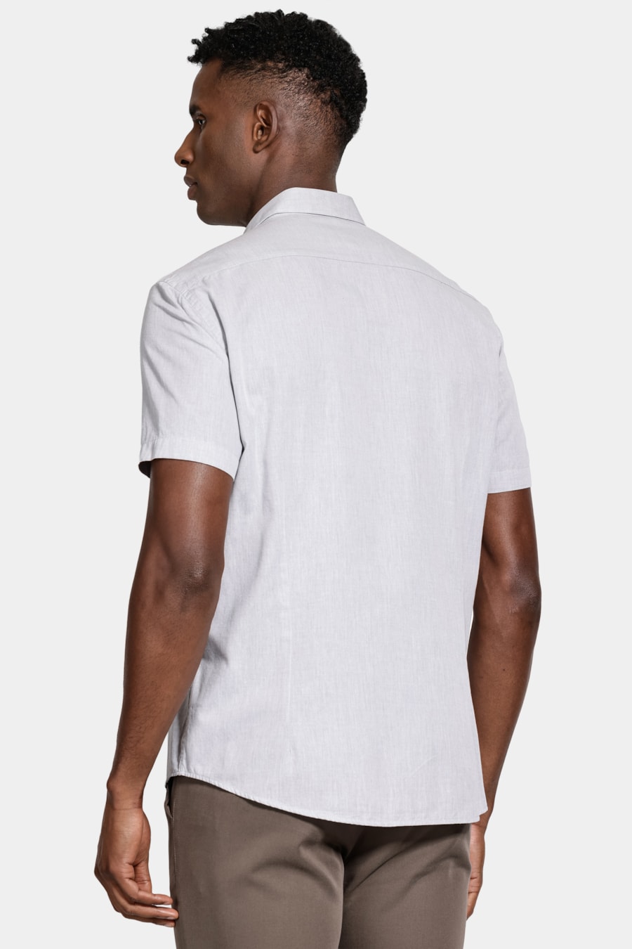 Camisa Manga Curta Algodão Willis Cinza — foto 4 de 5