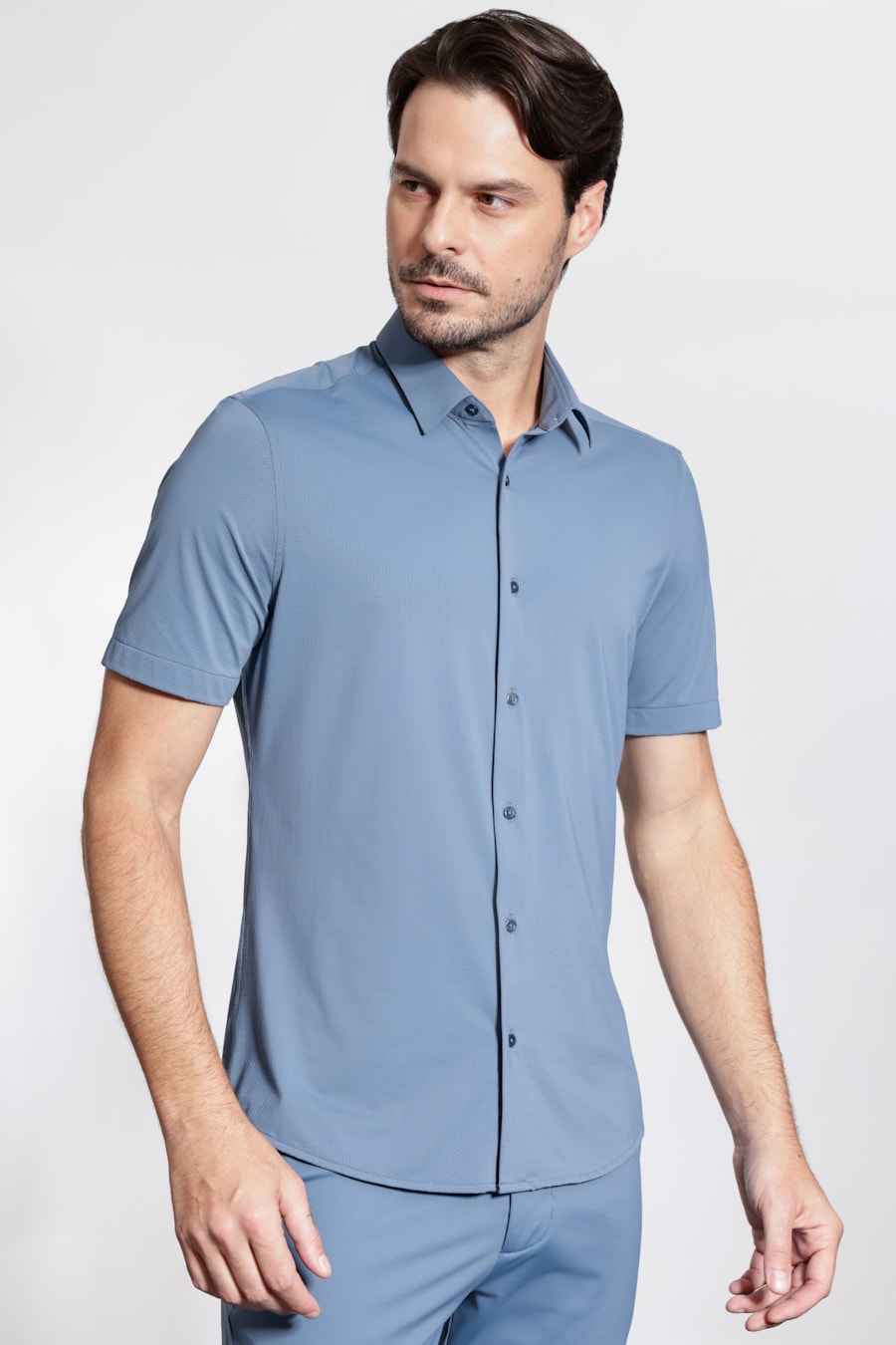 Camisa Manga Curta Bold Everyday Azul Indigo — foto 1 de 5