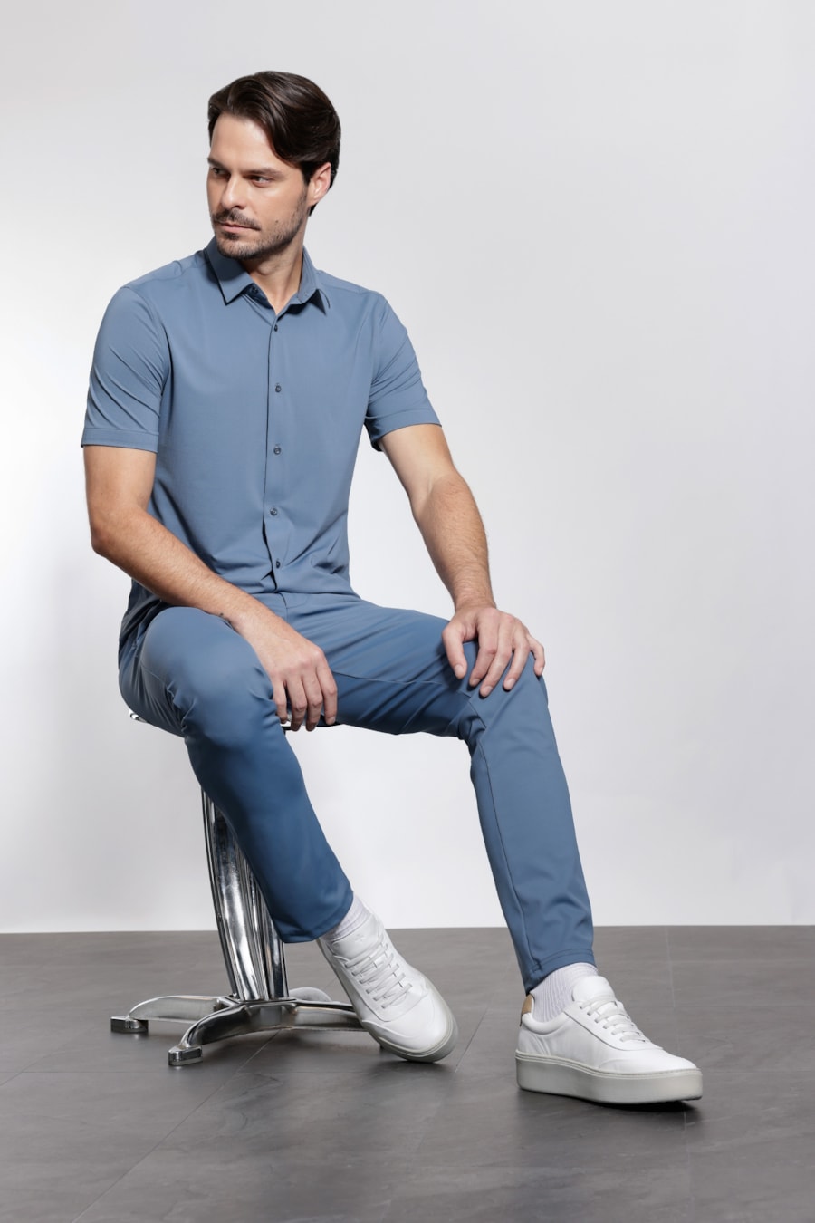 Camisa Manga Curta Bold Everyday Azul Indigo — foto 2 de 5