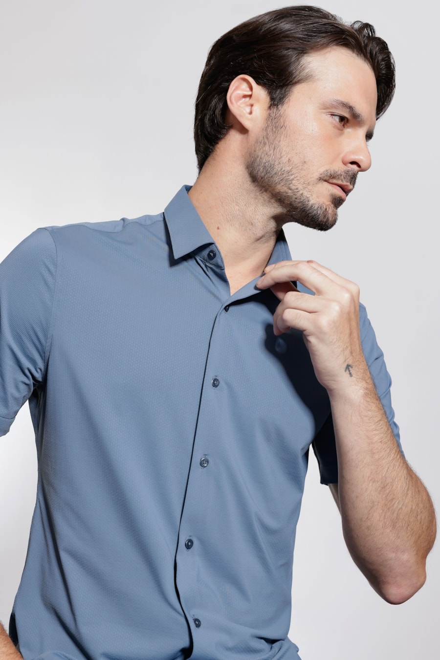 Camisa Manga Curta Bold Everyday Azul Indigo — foto 3 de 5