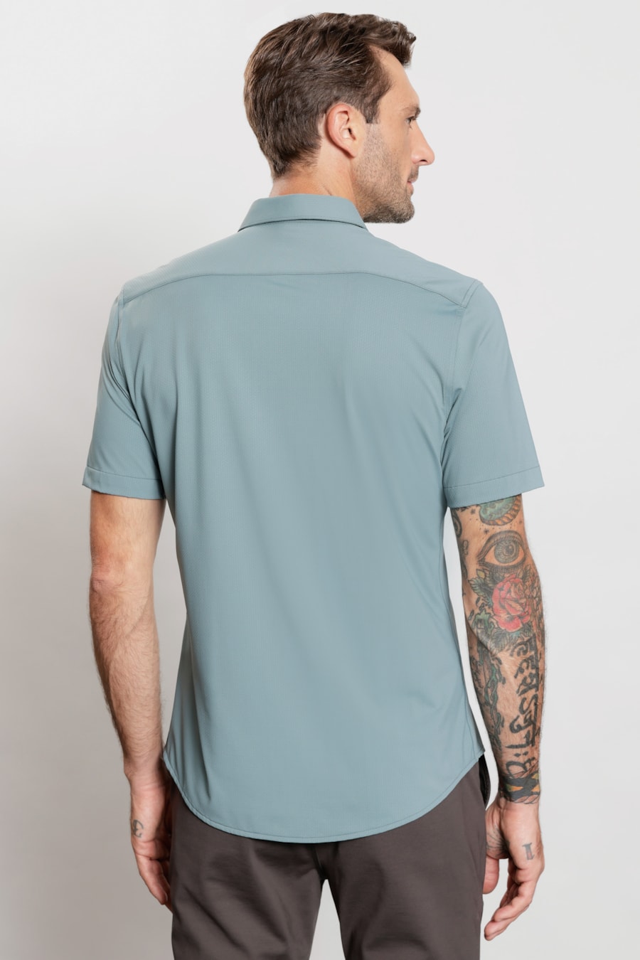 Camisa Manga Curta Bold Everyday Azul Jeans — foto 4 de 6