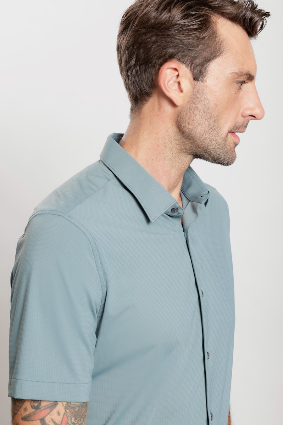 Camisa Manga Curta Bold Everyday Azul Jeans — foto 3 de 6