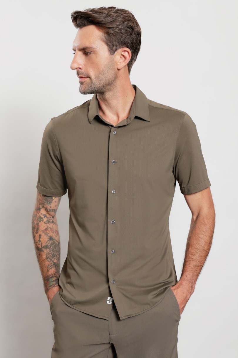 Camisa Manga Curta Bold Everyday Verde Militar
