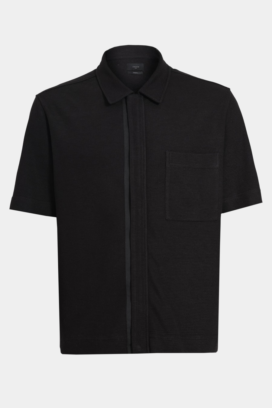 Camisa Manga Curta Box Com Zíper Preto — foto 6 de 7