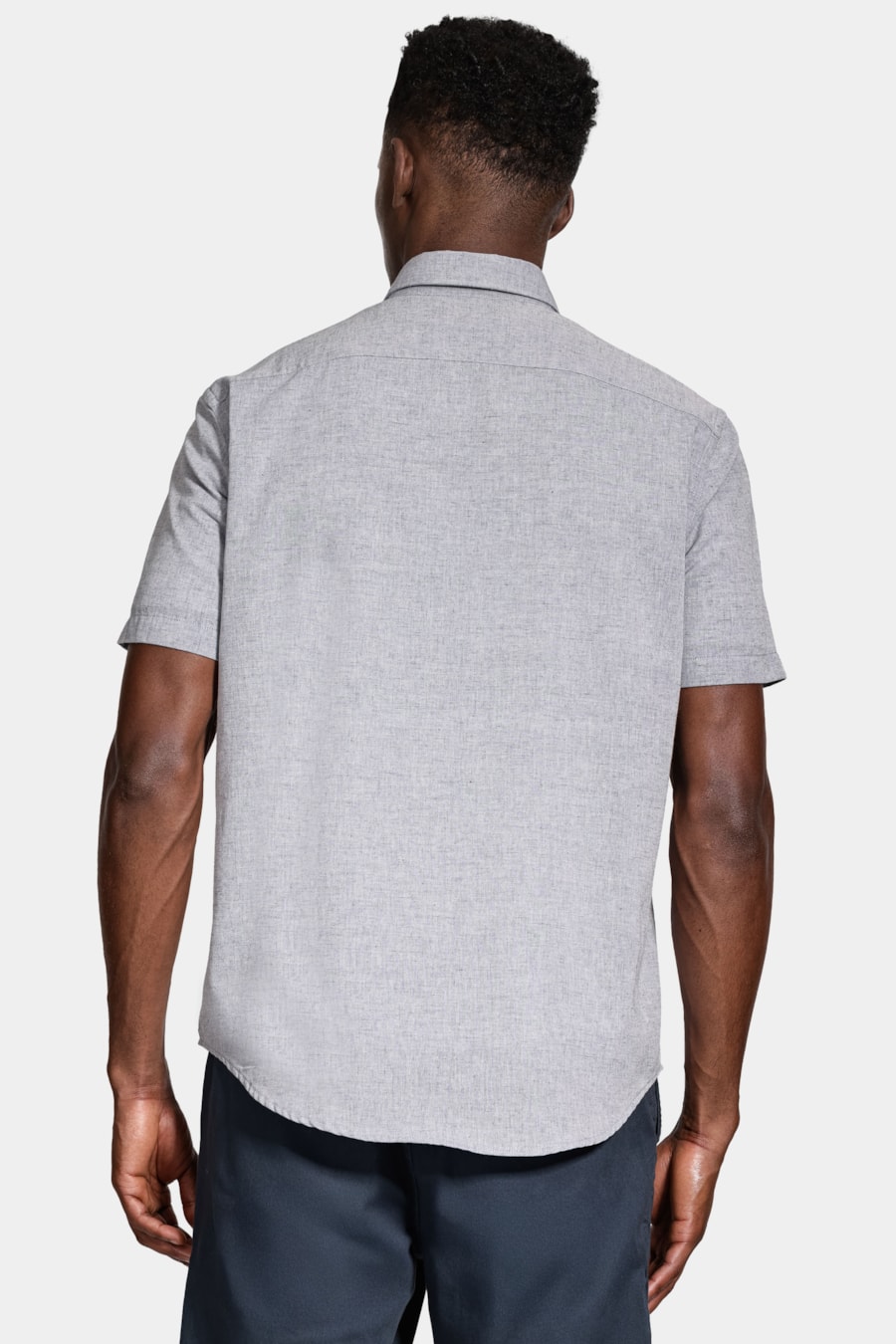 Camisa Manga Curta Capri Mescla Azul — foto 4 de 6