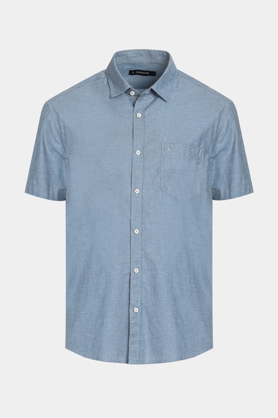  Camisa Manga Curta Cosmo Regular Fil a Fil Antilia Com Bolso Azul Neblina