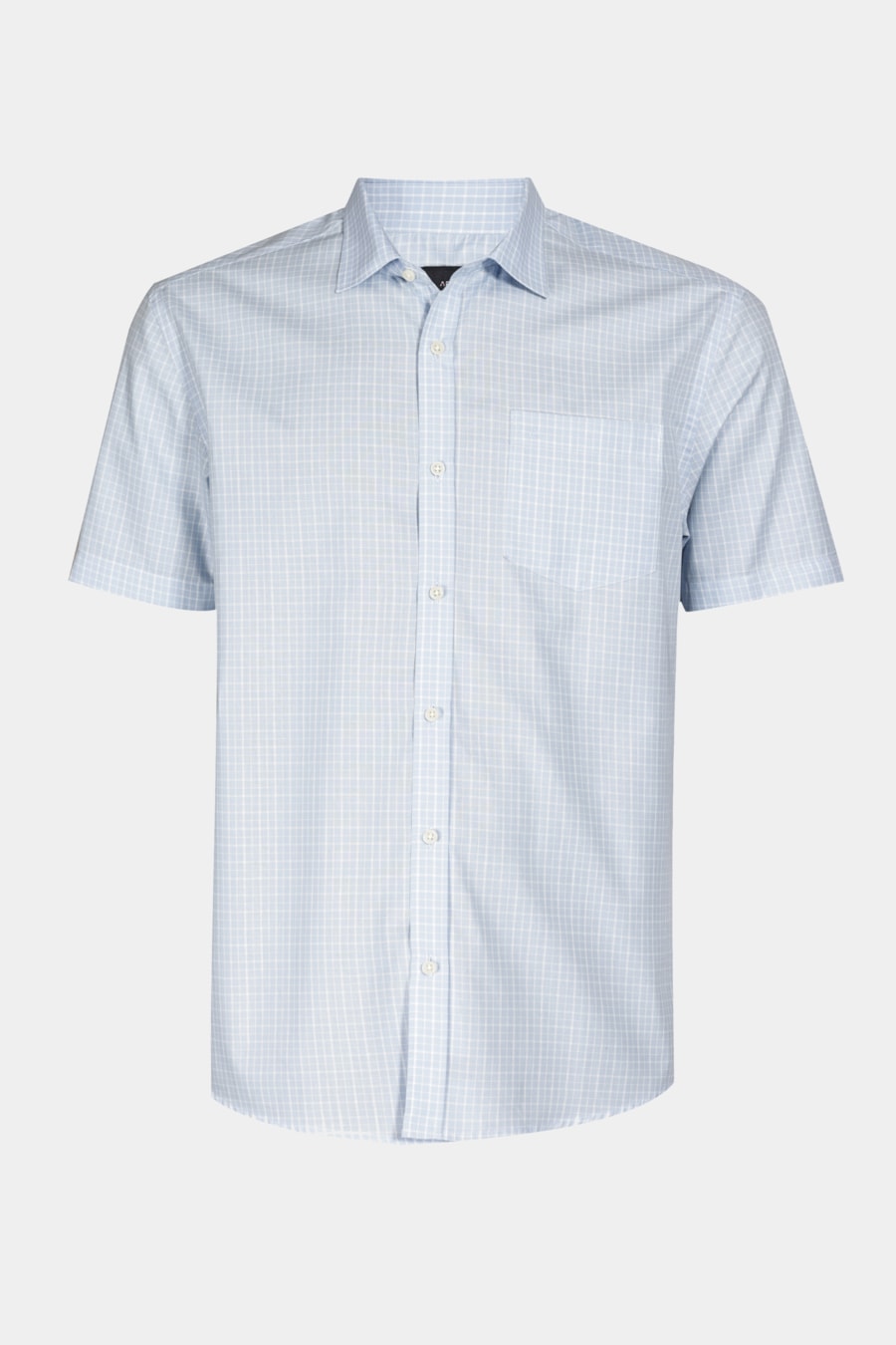 Camisa Manga Curta Cosmo Regular Mini Xadrez Azul Claro C/Branco — foto 5 de 5