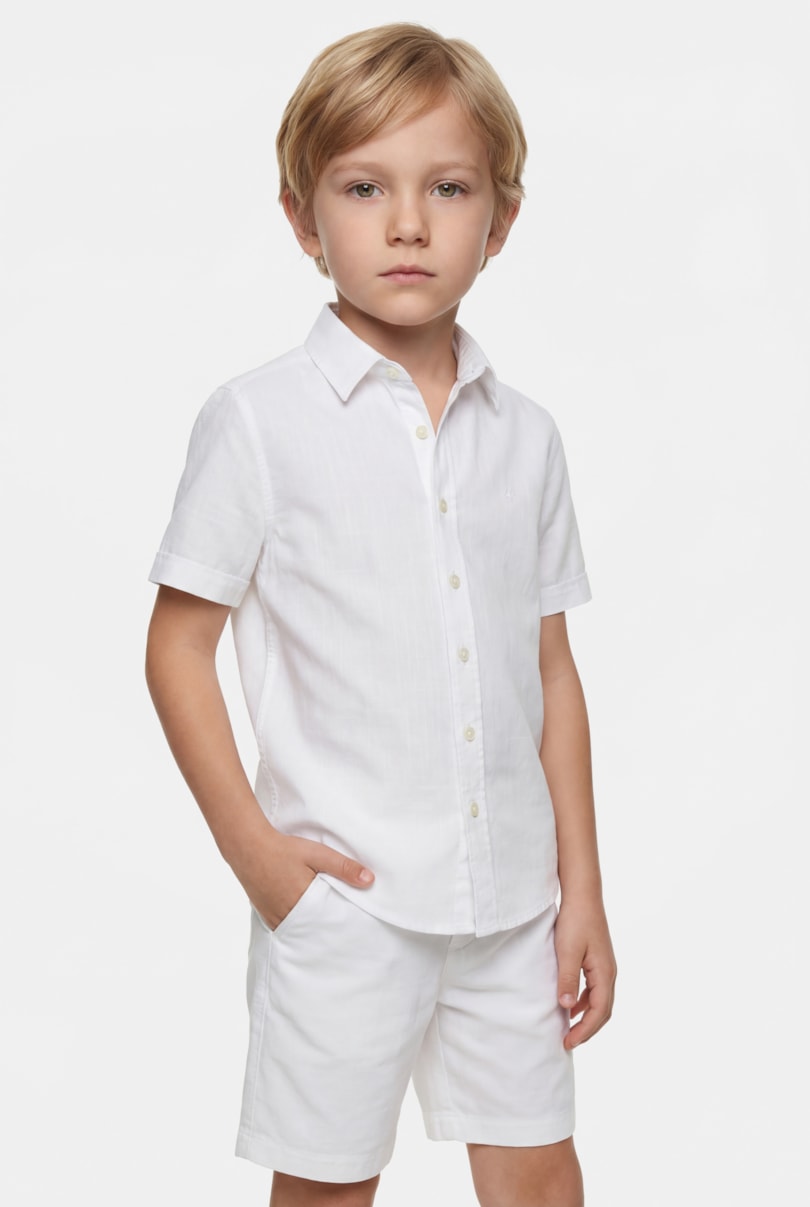 Camisa Manga Curta Infantil Flamê Bosco Branco