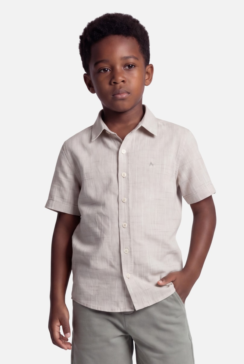 Camisa Manga Curta Infantil Flamê Bosco Caqui