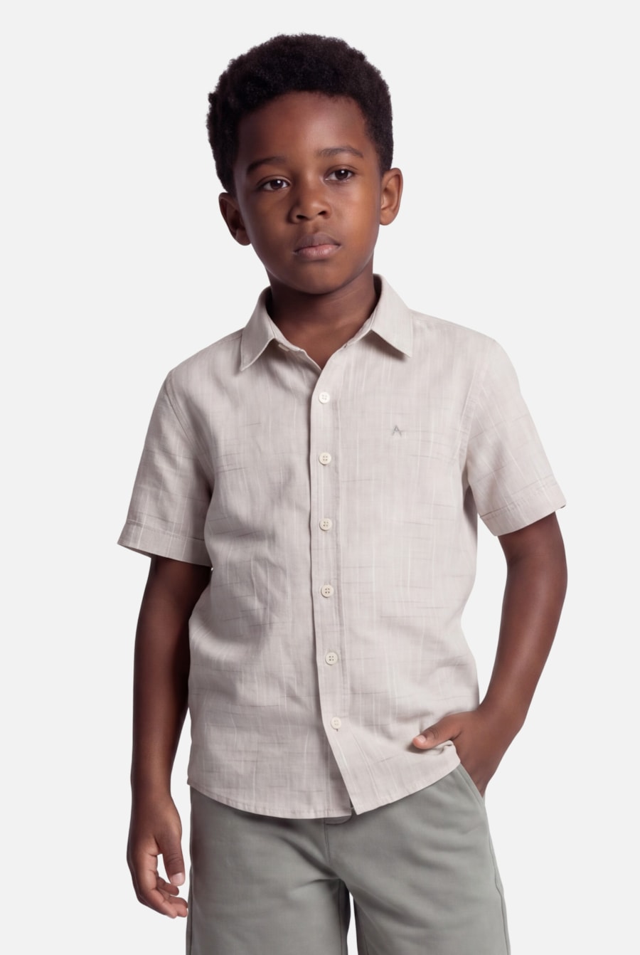Camisa Manga Curta Infantil Flamê Bosco Caqui — foto 1 de 5