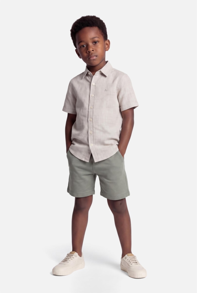 Camisa Manga Curta Infantil Flamê Bosco Caqui