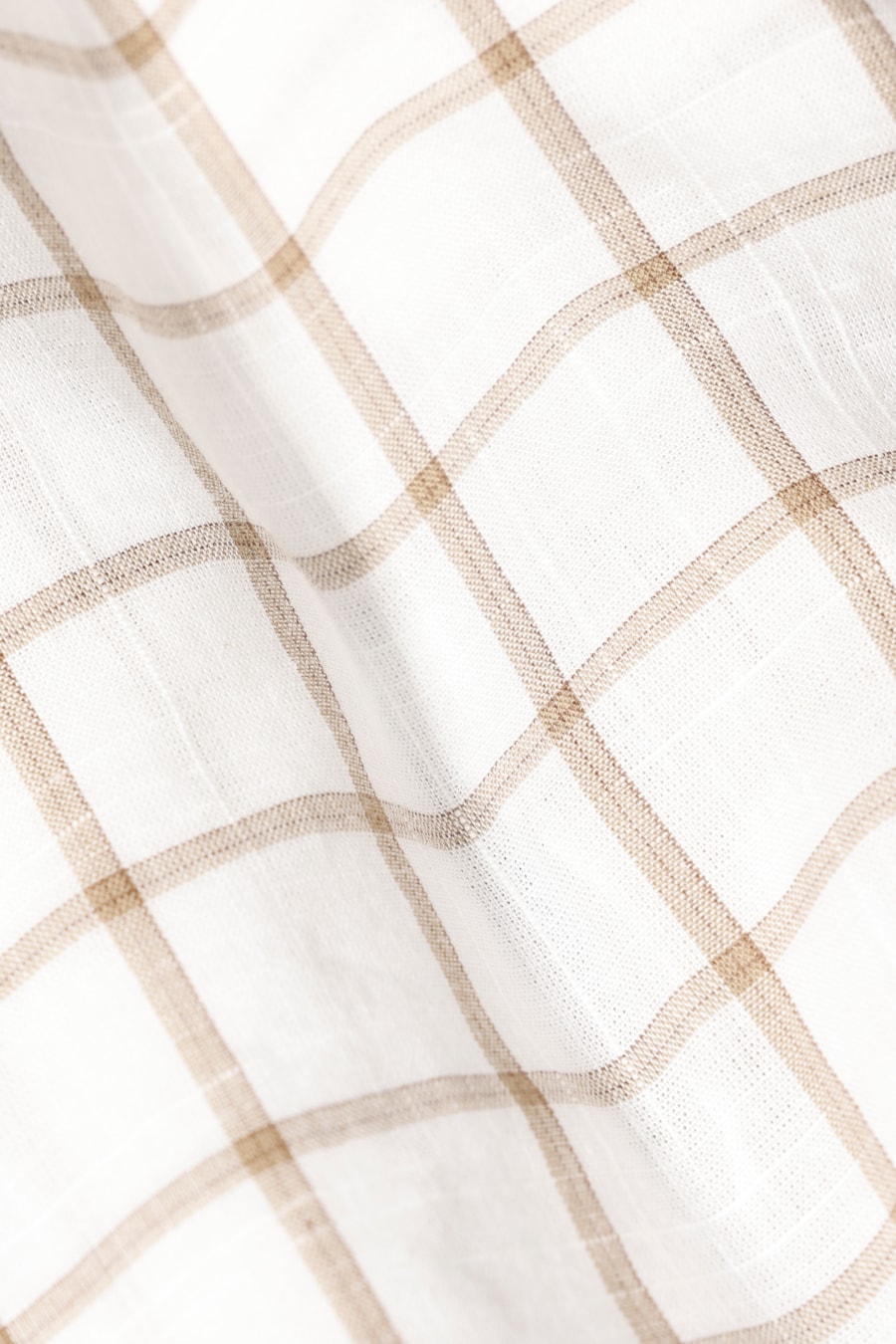 Camisa Manga Curta Infantil Grid Branco C/Caqui — foto 4 de 4