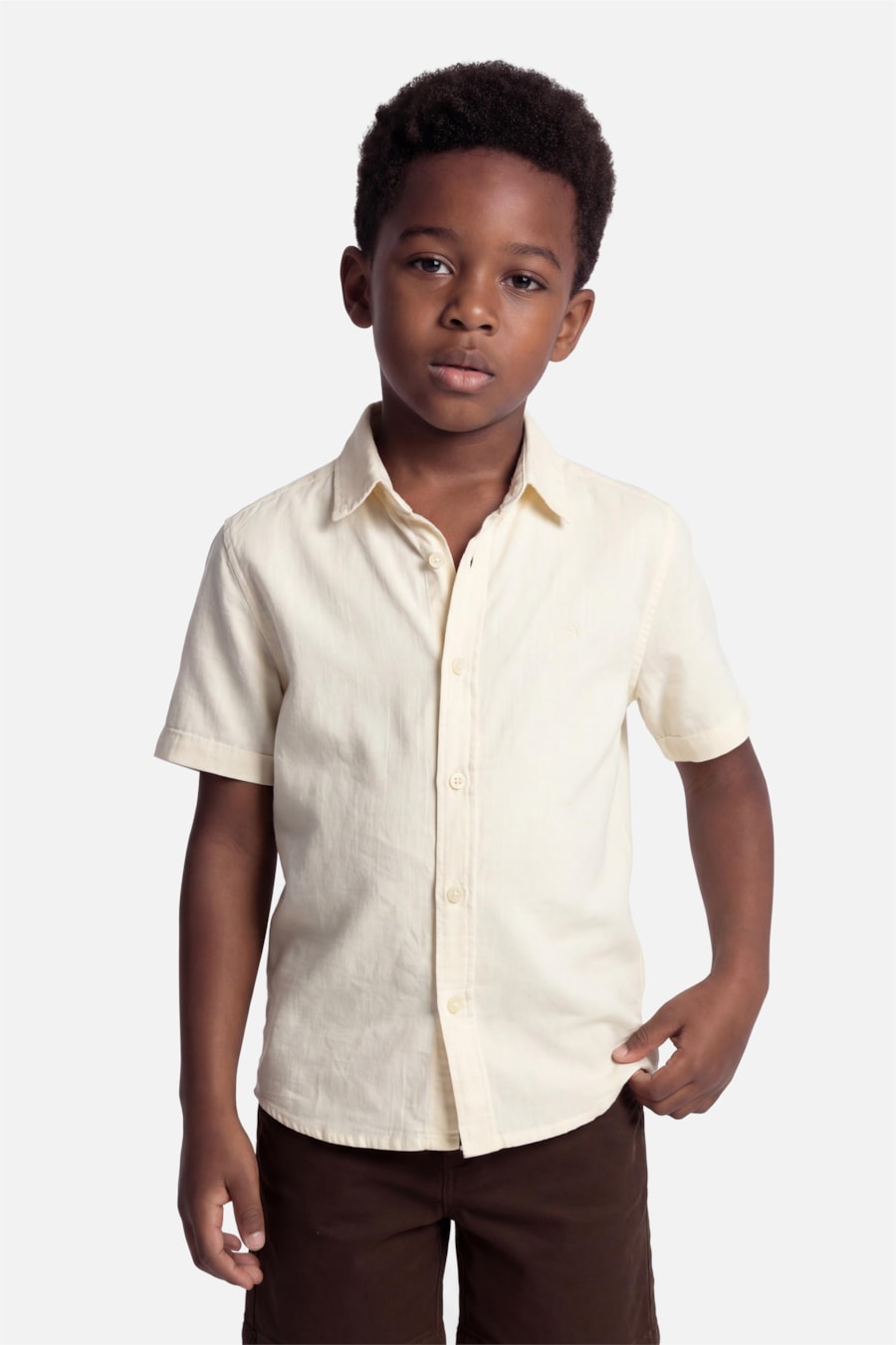 Camisa Manga Curta Infantil Loop Flame Bosco Amarelo - Não Ativar Mostruário — foto 1 de 4