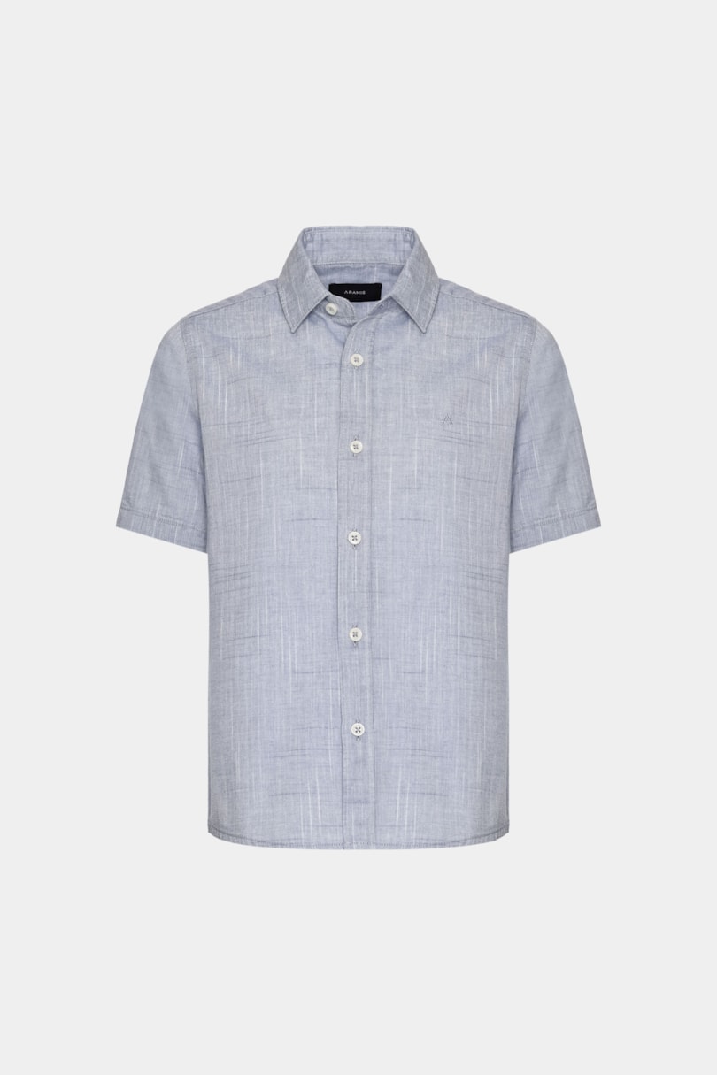 Camisa Manga Curta Infantil Loop Flame Bosco Azul Jeans