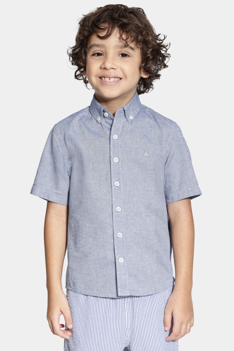Camisa Manga Curta Infantil Oxford Royal