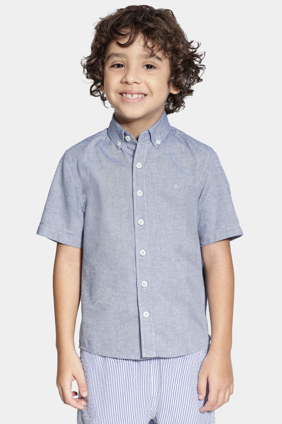 Camisa Manga Curta Infantil Oxford Royal — foto 1 de 7