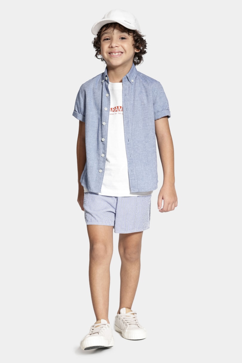 Camisa Manga Curta Infantil Oxford Royal