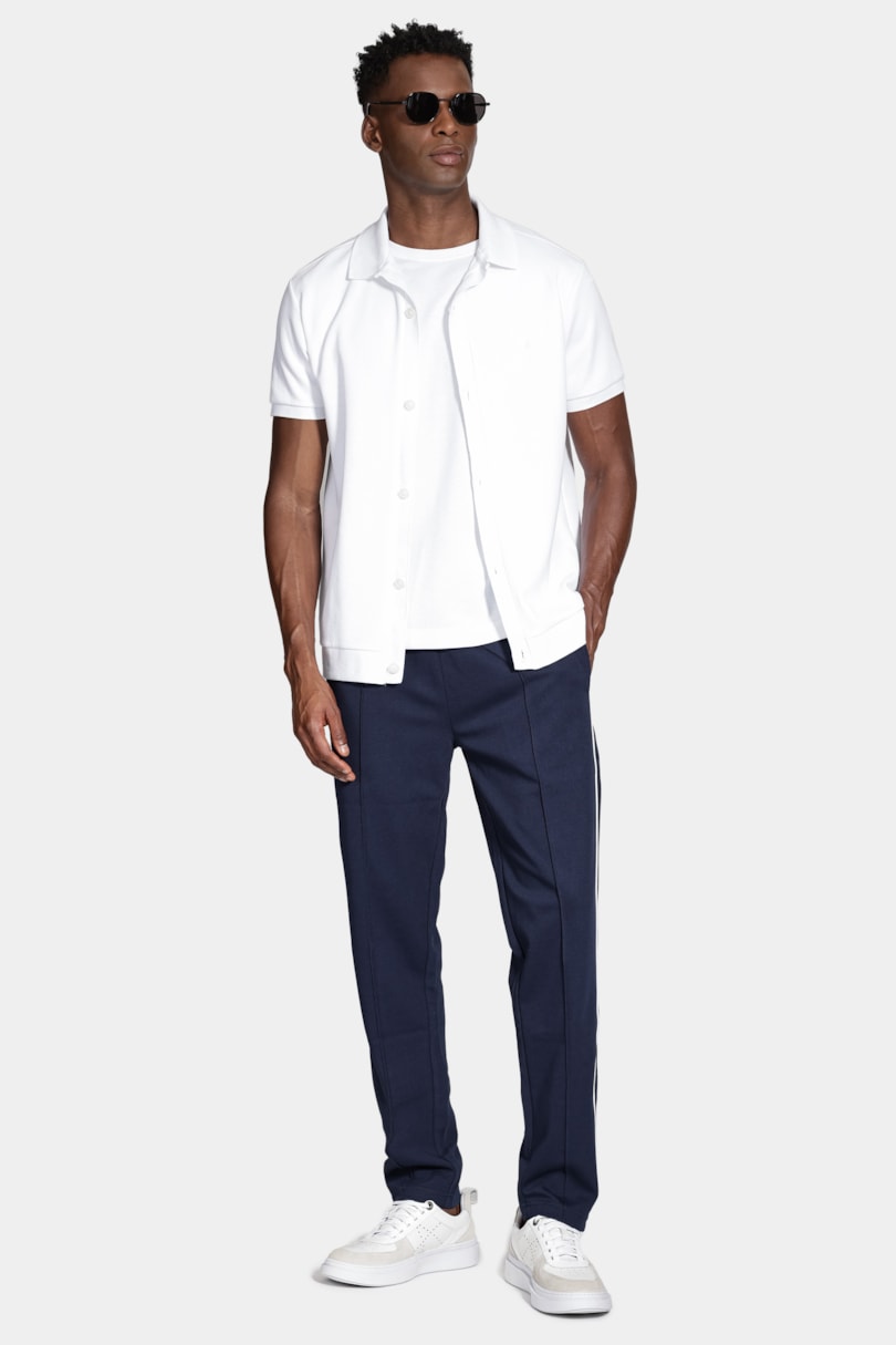 Camisa Manga Curta Interlock Com Textura Branco