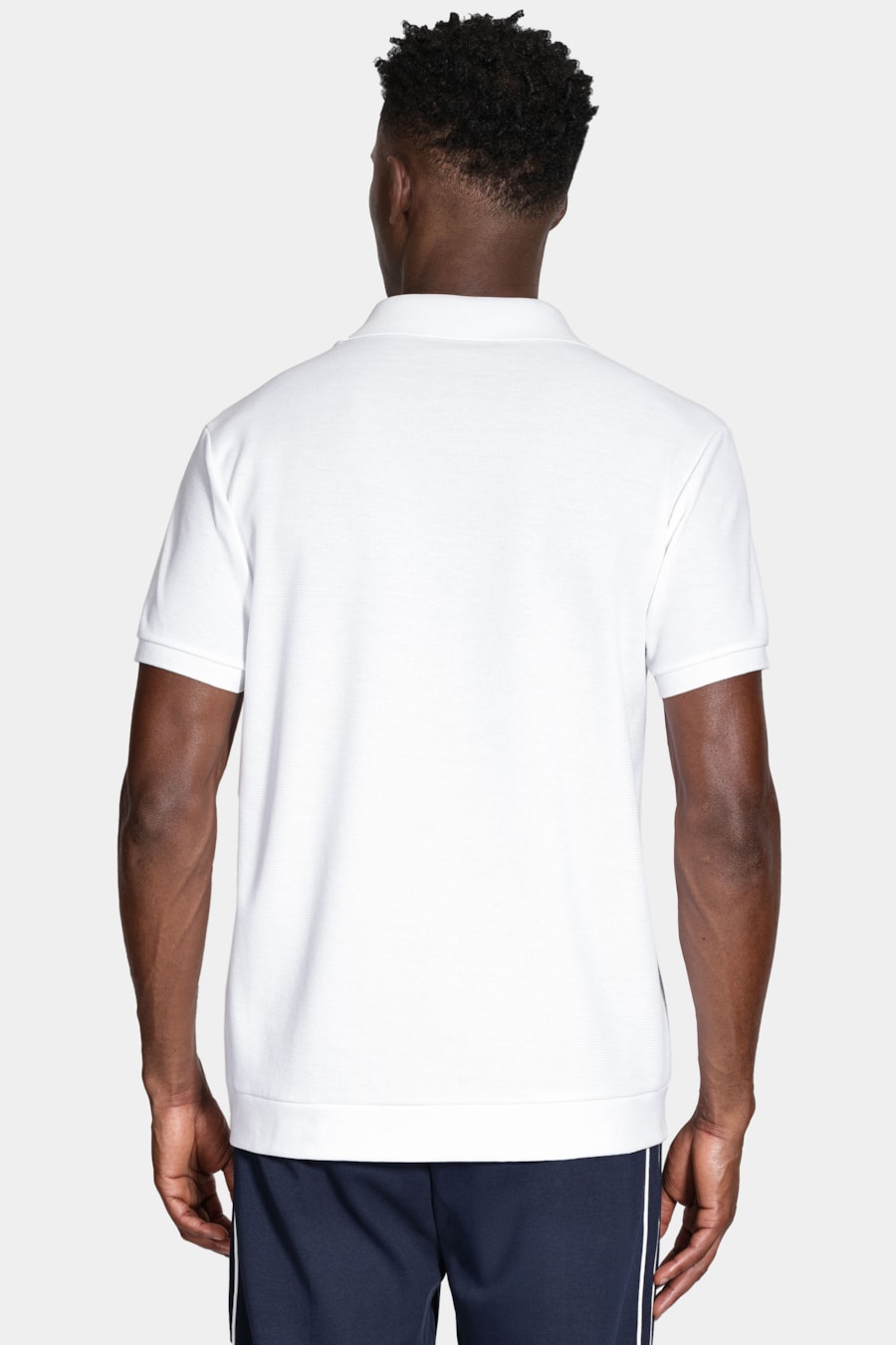 Camisa Manga Curta Interlock Com Textura Branco — foto 4 de 5