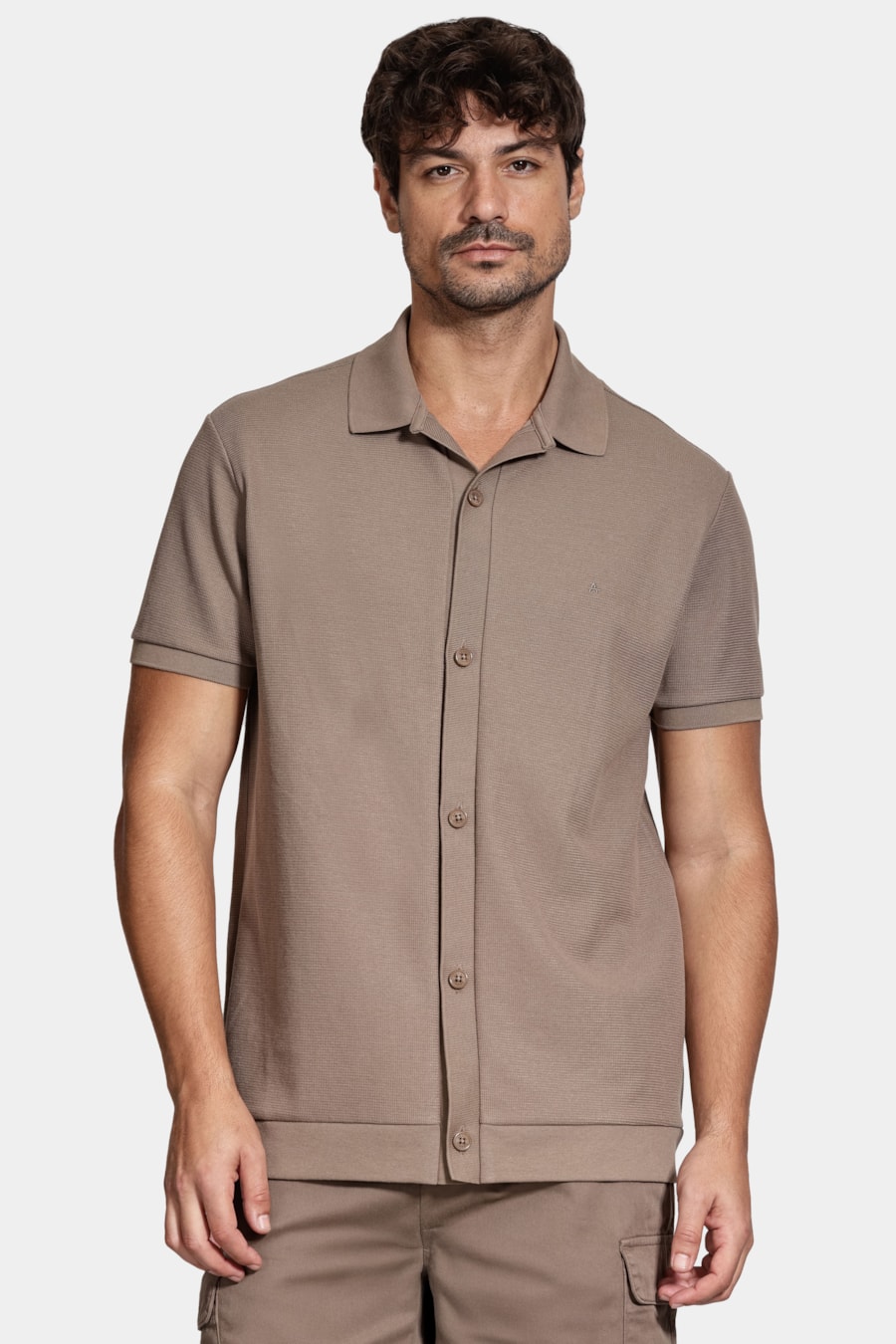Camisa Manga Curta Interlock Com Textura Charuto — foto 1 de 5