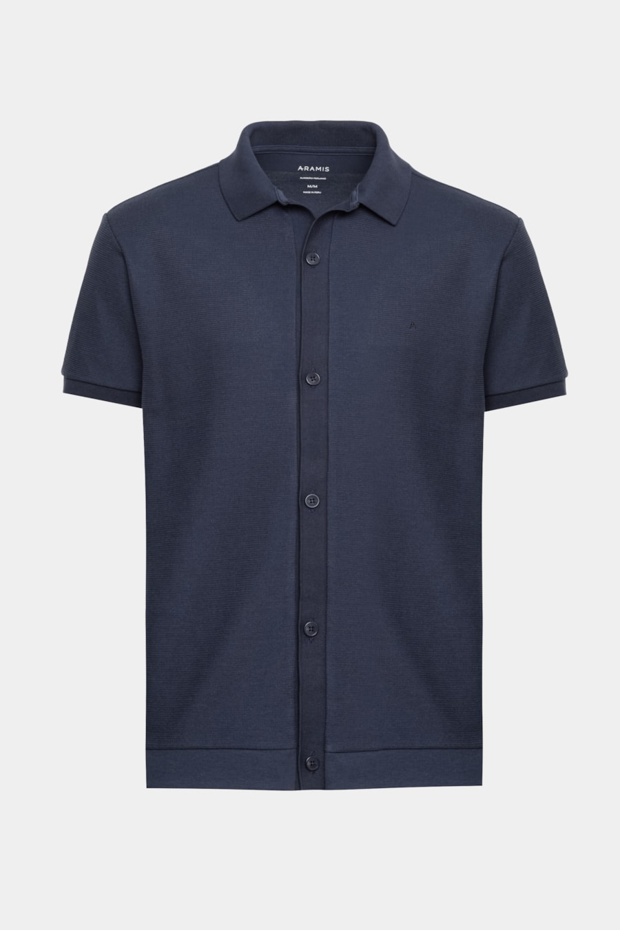 Camisa Manga Curta Interlock Com Textura Navy — foto 6 de 6