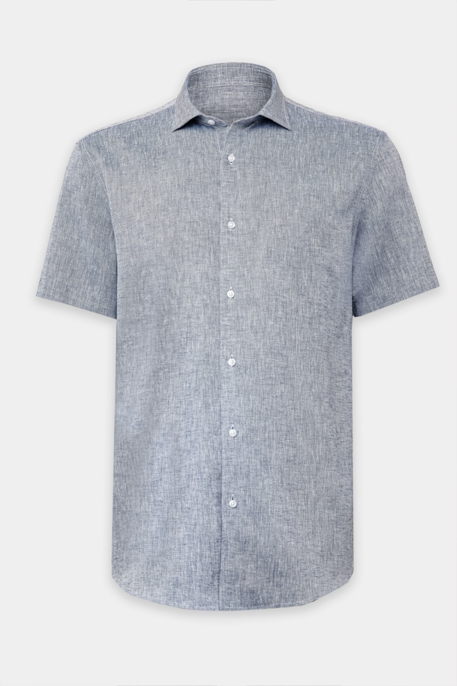 Camisa Manga Curta Linen Flex Azul Claro